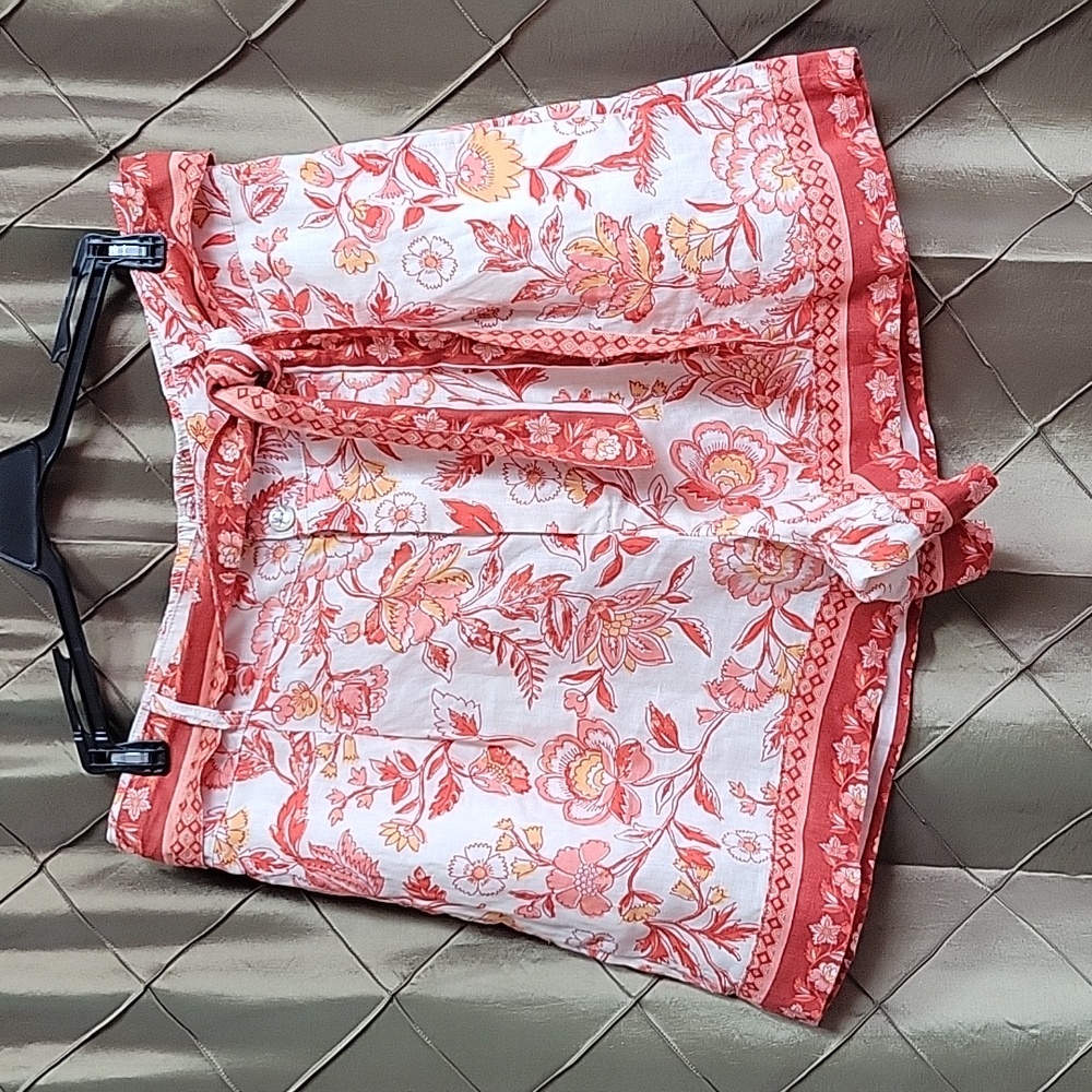 Rachel Zoe Coral Floral High-Waist Shorts